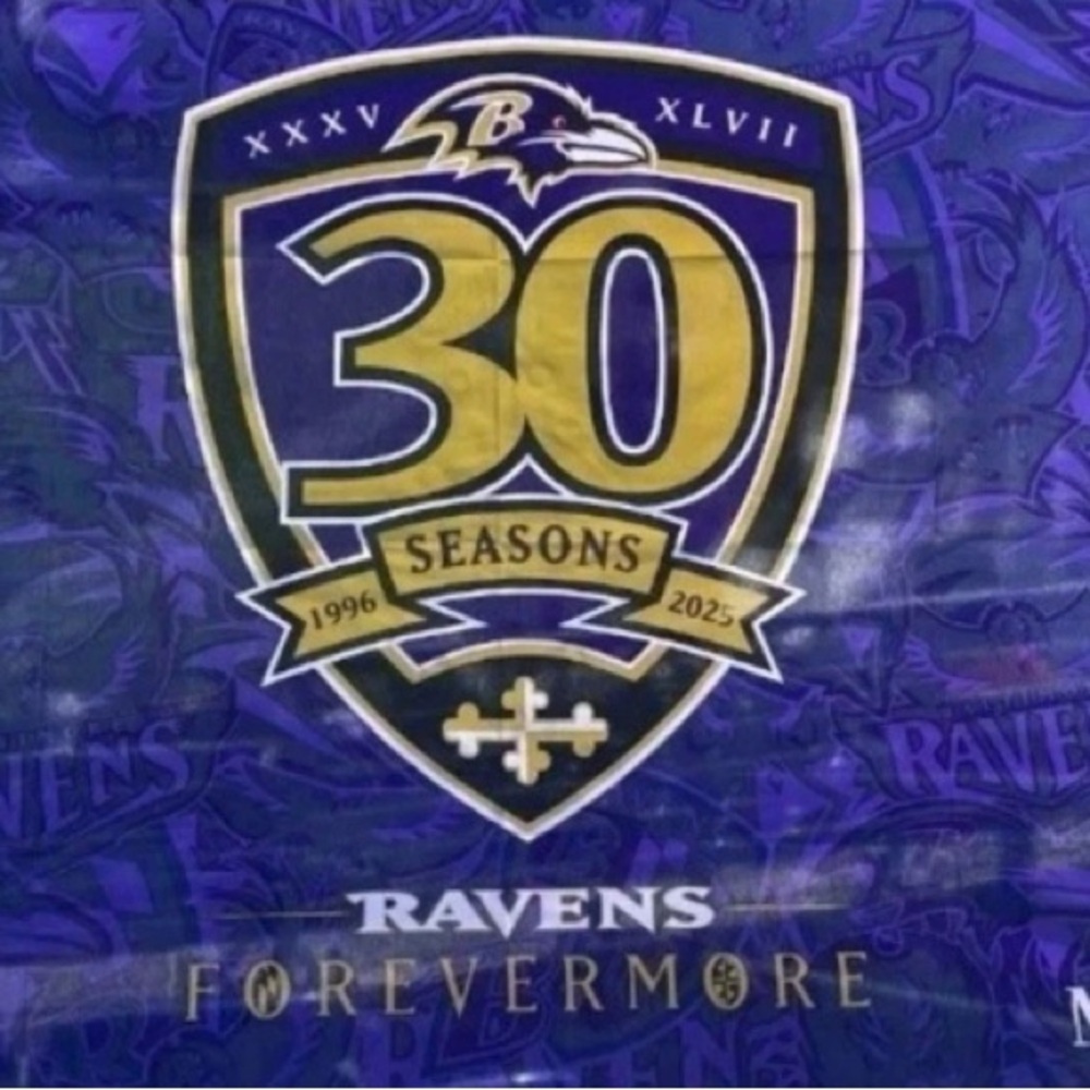 NFL Baltimore Ravens Forevermore 30th Anniversary Flag SGA 9/15/2025 M&T Bank